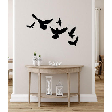 6 Wooden Birds For Wall Decoration Wooden Home Room & Wall Decor Wall Art