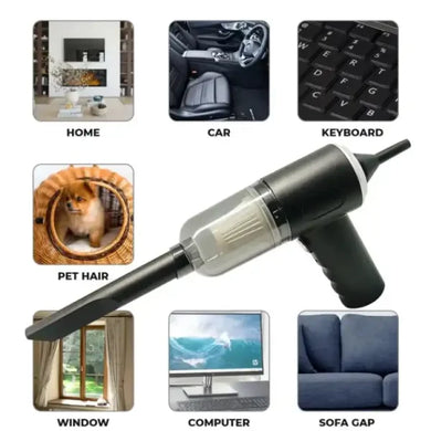 3 in 1 Portable Mini Vacuum Cleaner Duster Blower Air Pump Wireless Handheld Clean Microscopic dust Like Car, Home,Computer, Laptop, Flower, Mirror Vehicle Interior Cleaner