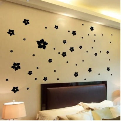 Big And Small Size Flowers Wall Stickers