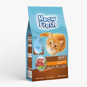 ( Beef and Vegetable) Meow Fresh Dry Cat Food Classic  (450 gm )